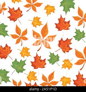 autumn pattern with leafs nature Stock Vector