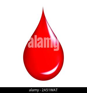 Blood drop on isolated background. Stock Vector