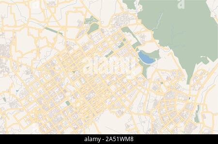 Printable street map of Chandigarh, State Chandigarh, India. Map template for business use. Stock Vector