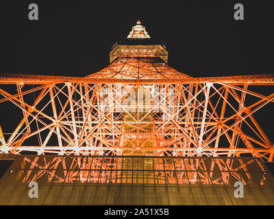 Tokyo tower is the tallest communications tower in Japan Stock Photo