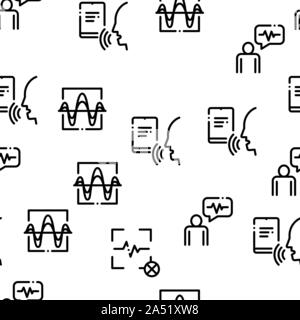 Voice Control Seamless Pattern Vector Stock Vector