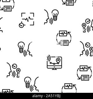 Voice Control Seamless Pattern Vector Stock Vector