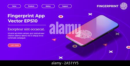 Biometric Access Control In Isometric Vector Illustration. Stock Vector