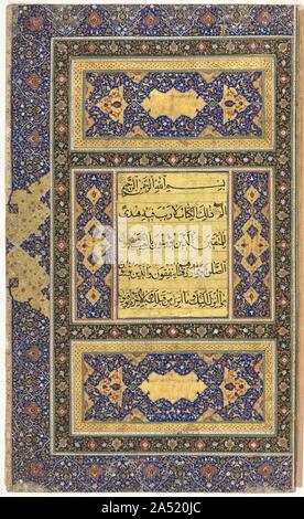Quran Manuscript Folio (Recto); Illuminated Page, 1500s. The sending ...