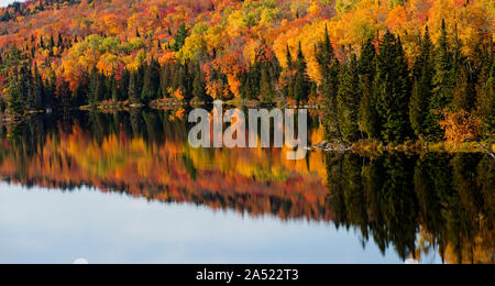 Spectacular autumn landscape in  Mauricie National Park, Quebec, Canada