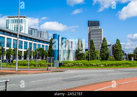 Streets and architecture of the city of Cardiff, Wales. Stock Photo