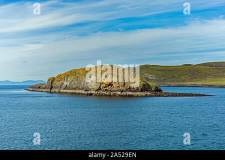 Island off Duntulm coast - Isle of Skye Stock Photo