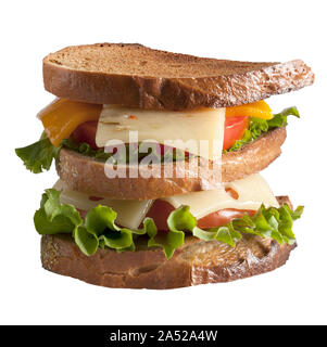 tomato lettuce and cheese sandwich Stock Photo