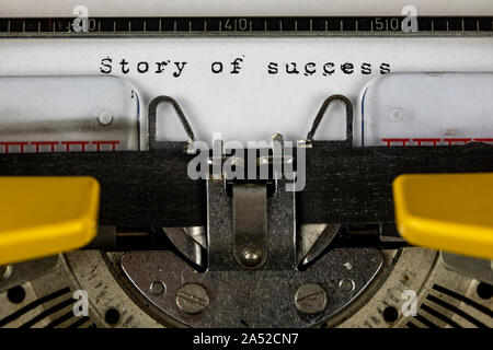 old typewriter with text story of success Stock Photo