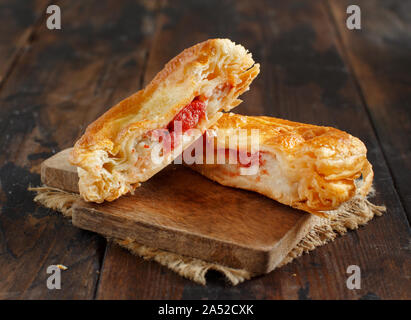 Rustico - traditional pastry from Lecce, Italy, close up Stock Photo