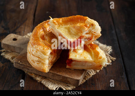 Rustico - traditional pastry from Lecce, Italy, close up Stock Photo