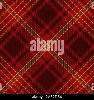 Tartan Pattern in Red and Yellow. Texture for plaid, tablecloths, clothes, shirts, dresses, paper, bedding, blankets, quilts and other textile product Stock Vector