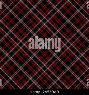 Tartan Pattern in Red and Black.Texture for plaid, tablecloths, clothes, shirts, dresses, paper, bedding, blankets, quilts and other textile products. Stock Vector
