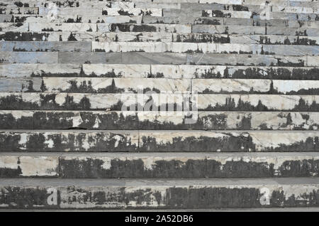 Textured background of grey and white steps carved in marble stone Stock Photo