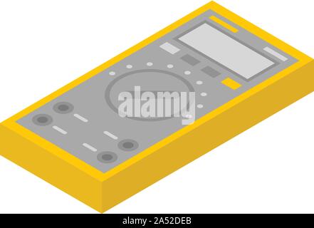 Yellow multimeter icon, isometric style Stock Vector