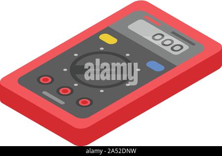 Professional multimeter icon, isometric style Stock Vector