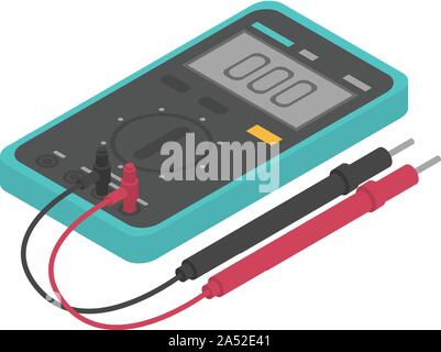 Multimeter device icon, isometric style Stock Vector