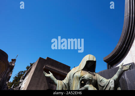 Sculpture inside the Recoleta monumental cemetery, Buenos Aires, Argentina. Stock Photo