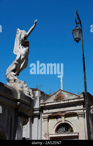 Sculpture inside the Recoleta monumental cemetery, Buenos Aires, Argentina. Stock Photo