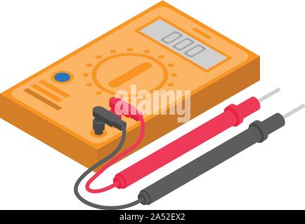 Voltage tester icon, isometric style Stock Vector