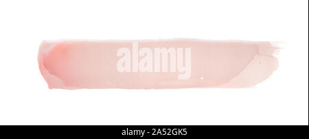 Delicate pink texture and strokes of a cosmetic face mask or cream on a white background Stock Photo