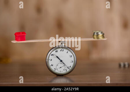 Time, House and Money Concept Stock Photo