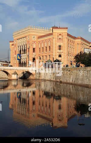 Bosnia and Herzegovina, Sarajevo, City Hall, Vijecnica, Stock Photo