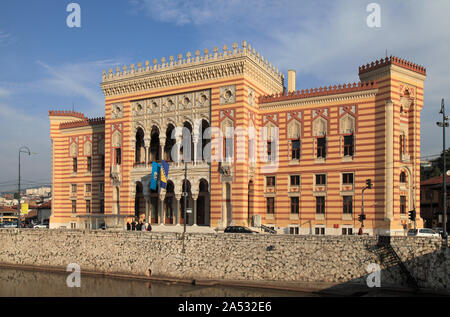 Bosnia and Herzegovina, Sarajevo, City Hall, Vijecnica, Stock Photo