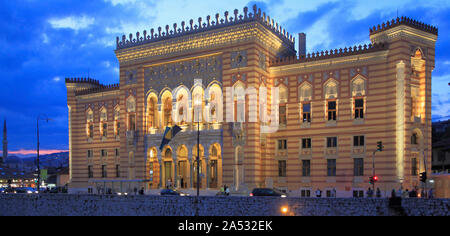 Bosnia and Herzegovina, Sarajevo, City Hall, Vijecnica, Stock Photo