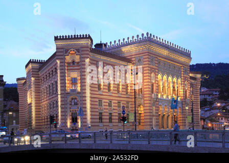 Bosnia and Herzegovina, Sarajevo, City Hall, Vijecnica, Stock Photo