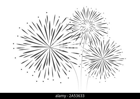 new year fireworks decoration isolated on white background vector illustration EPS10 Stock Vector