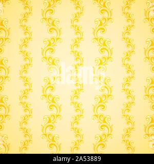 Wallpaper seamless golden pattern. Light background Stock Vector