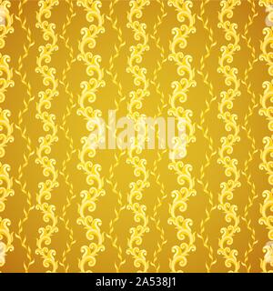 Wallpaper seamless golden pattern. Light background Stock Vector