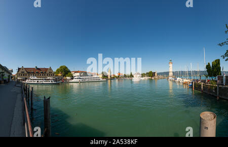 Lindau, Germany - July16: Picturesque port town Lindau on Lake Constance, on July 16, 2019 Lindau, Germany Stock Photo