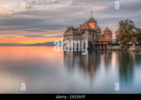 Veytaux, Vaud, Lake Geneva, Switzerland, Europe Stock Photo
