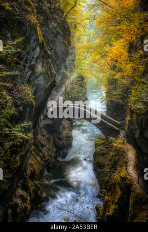 Gorges de l'Areuse, Noirague, Neuchatel, Switzerland, Europe Stock Photo