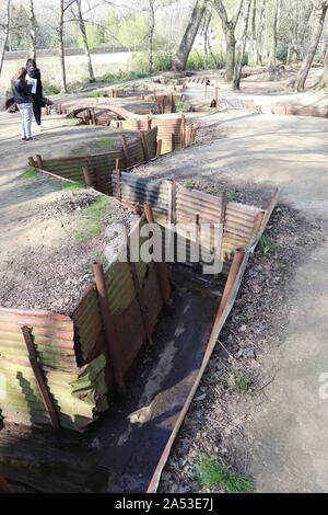 Trenches at Sanctuary Wood First Worls War Museum at Hill 62 near Ypres / Ieper Flanders Stock Photo