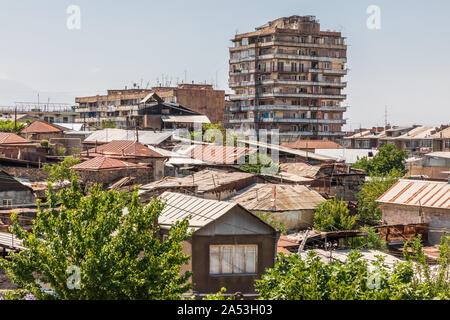 Western Asia. Eurasia. South Caucasus. Republic of Armenia. Yerevan. View of a residential neighborhood. Stock Photo