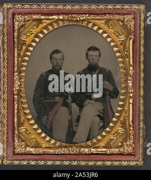 Unidentified soldiers in Union officers' uniforms and hats with ...