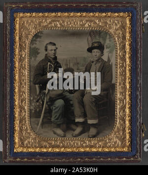 A photograph showing two unidentified soldiers in Union private's ...