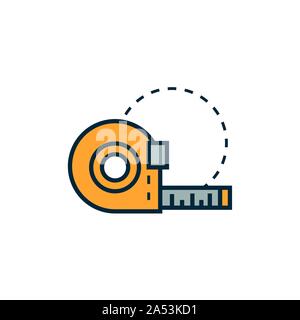 tape measure work tools engineering icon vector illustration Stock Vector