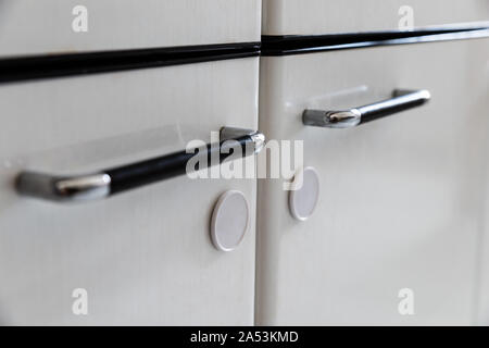 Close-up Photo Of Child Proof Kitchen Cabinets Stock Photo