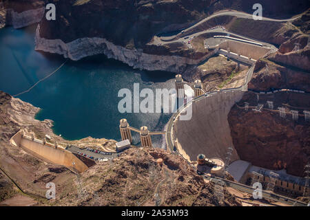 Hoover Dam aerial Stock Photo