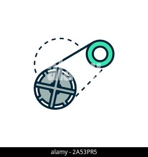 pulley work tools engineering icon vector illustration Stock Vector