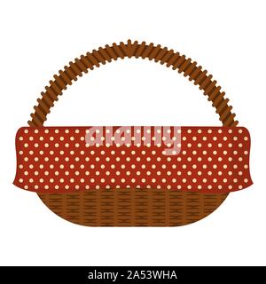Isolated picnic basket on a white background - Vector Stock Vector