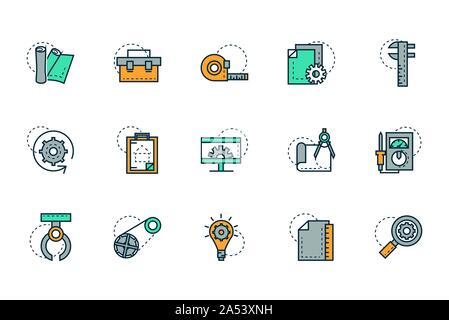 work tools engineering icons collection vector illustration Stock Vector