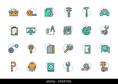 work tools engineering icons collection vector illustration Stock Vector