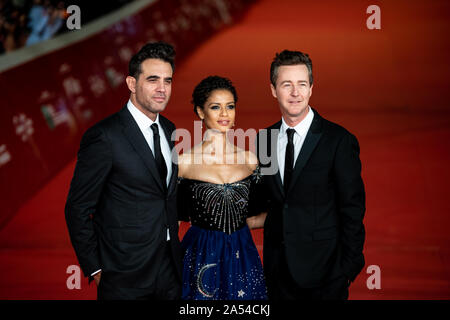 Rome, Italy. 17th Oct, 2019. (FromL) US actor Bobby Cannavale, British actress Gugu Mbatha-Raw and US actor and director Edward Norton attend the Motherless Brooklyn red carpet during the 14th Rome Film Festival. Credit: SOPA Images Limited/Alamy Live News Stock Photo