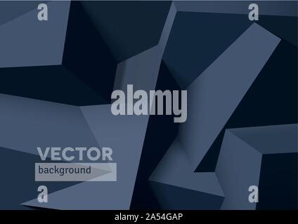 Abstract background with overlapping black cubes Stock Vector