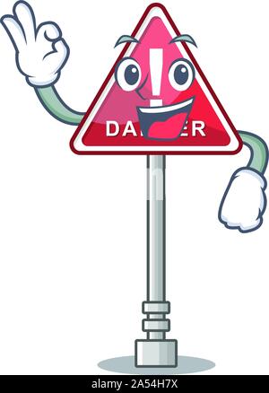 Okay danger cartoon isolated in the character Stock Vector